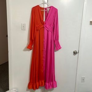 Pink and Orange Maxi Dress - SUPER FUN